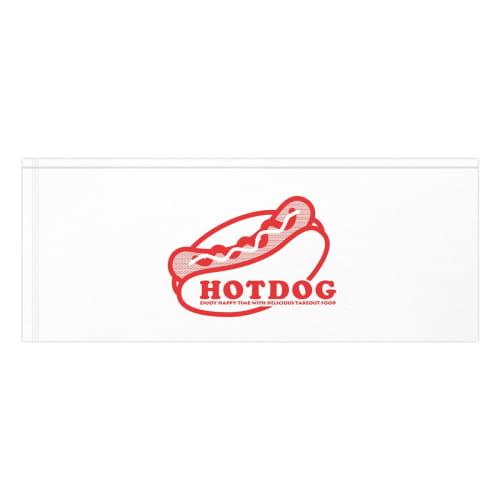 Hot Dog Sleeves, 100-Count (White with Red A-Dog Design, Large)