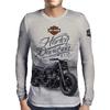 Zcela nový nejnovější model pánského trička s dlouhým rukávem Harley-Davidson, Šedá Bílá Černá barevné bloky s potiskem loga, Kulatý výstřih, úzký střih, Moto styl