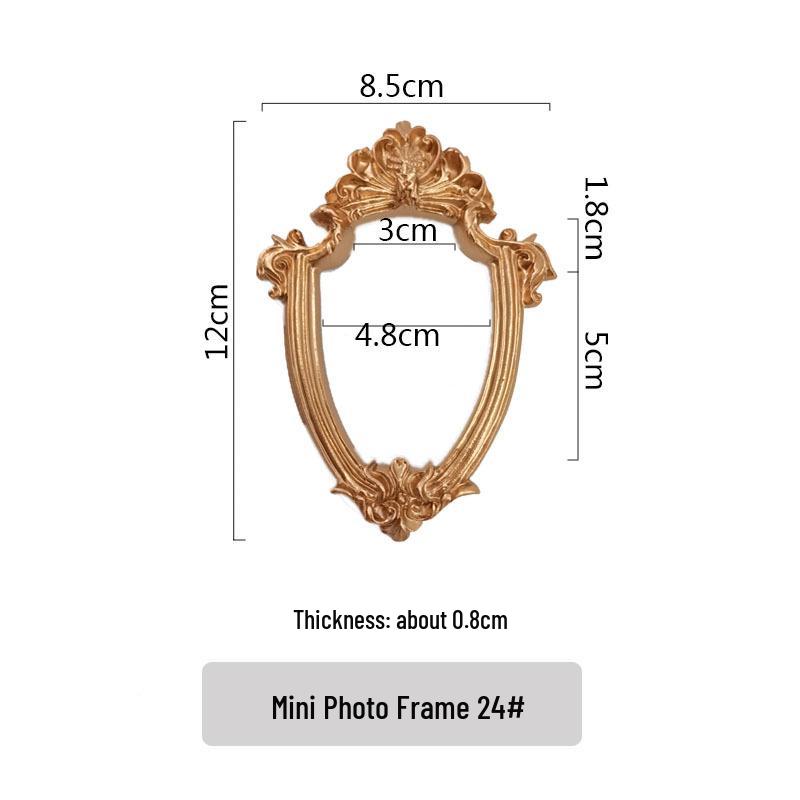 Mini Gold European Style Photo Frame for Still Life & Nail Art Props