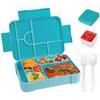 Stackable Plastic Lunch Box with Multiple Compartments Microwave Safe Bentos Container for Students Children School Meal Preparation