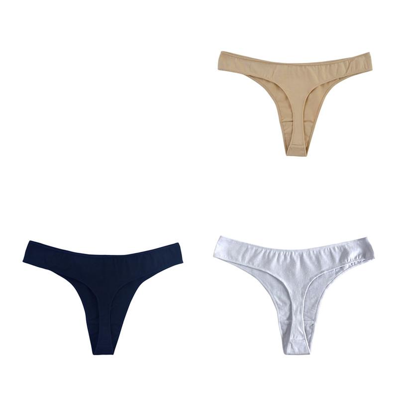 3PCS Women's Sexy Panties G-String Fashion Underwear Breathable Thongs Ladies Intimates Lingerie Thong Low Waist Briefs