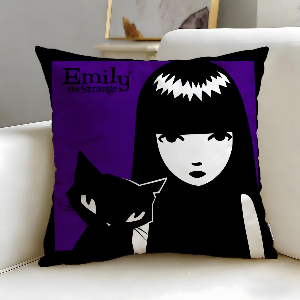 cartoon character Emily the Cool Strang Cushion Cover Soft  EasyWash Pillow Case  Versatile for Couch Bed Travel and Office