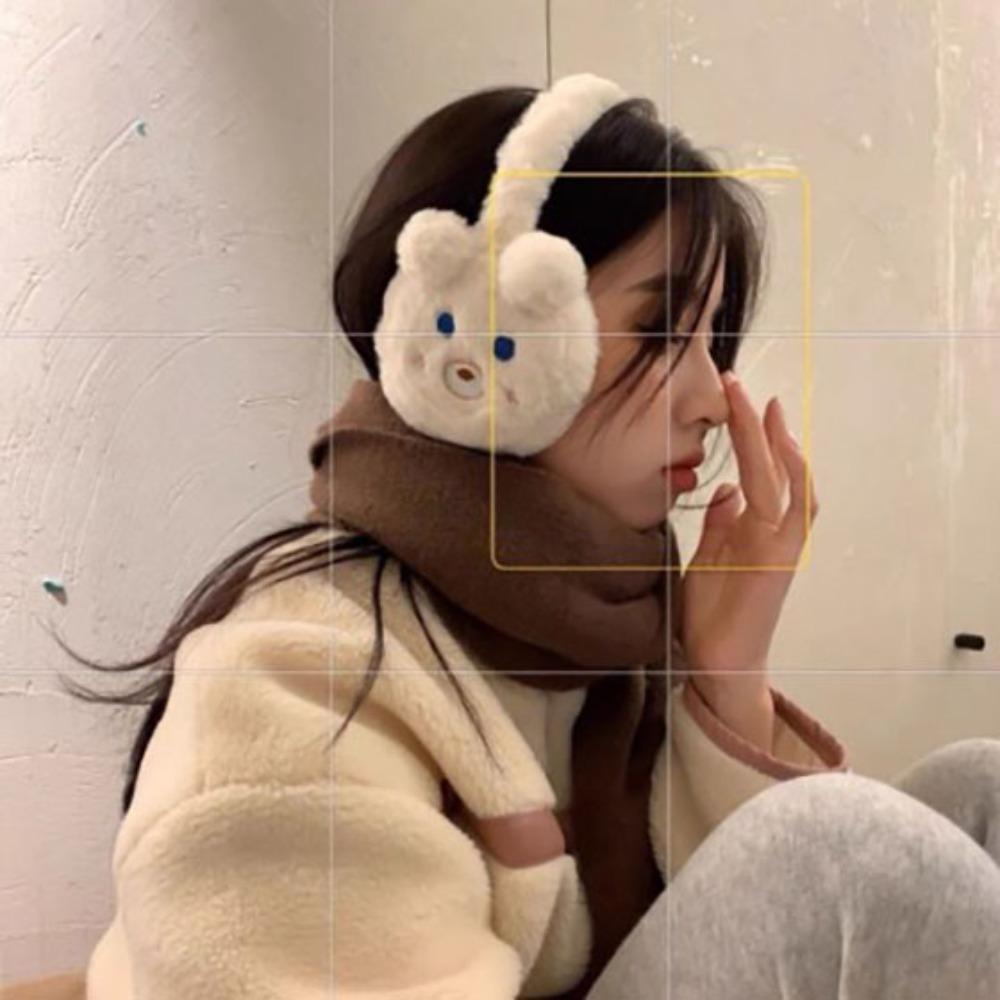 Cute Plush New Cycling Earbuds Warm Wind and Cold Prevention Winter Cute Warm Earmuffs Soft Cold Resistant Earbuds