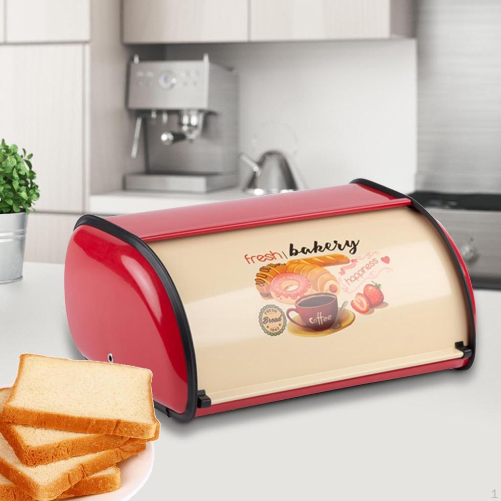Chlebník, Kuchyňská kovová nádoba na skladování, Držák na pracovní desku, Rustikální držák, Vintage pult s