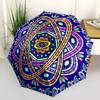 1pc Mandala Artwork Automatic Open/Close Umbrella, Umbrella with cartoon Design, Portable Compact Umbrella for Men & Women, Good Holiday Gif