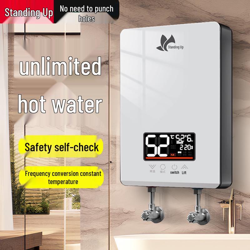 Vertical Electric Tankless Water Heater for Home, Shower, Small Bathroom, or Rural Rental Properties.