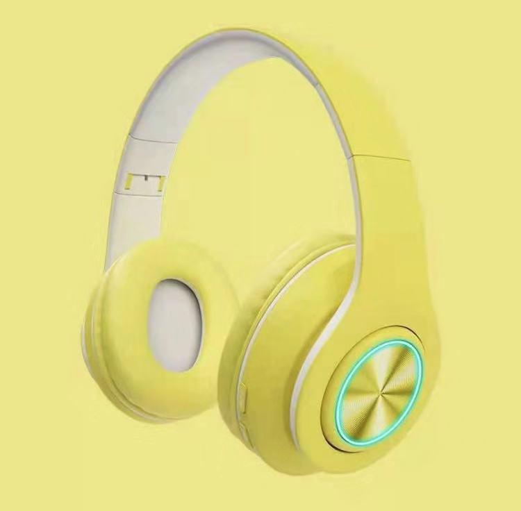 New B39 Luminous Wireless Bluetooth Headset: Foldable, Head-Mounted, Call-Ready, with Plug-in Card Feature