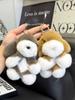 Real Natural Mink Fur Puppy Keychain Pendant Cute Dog Doll Toys Keyring Handbag Charm Ornament Pompom Plush Jewelry Gifts
