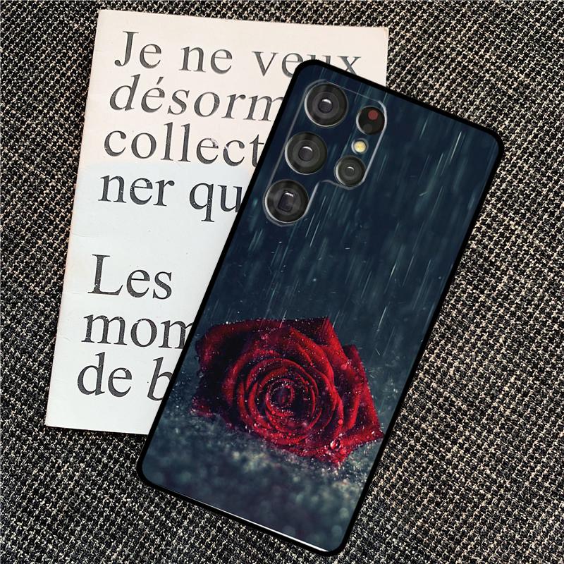 Red Rose Flower Case For Samsung Galaxy S25 Ultra S20 S21 S22 S23 S24 Ultra S9 S10 Plus S24 FE Back Cover