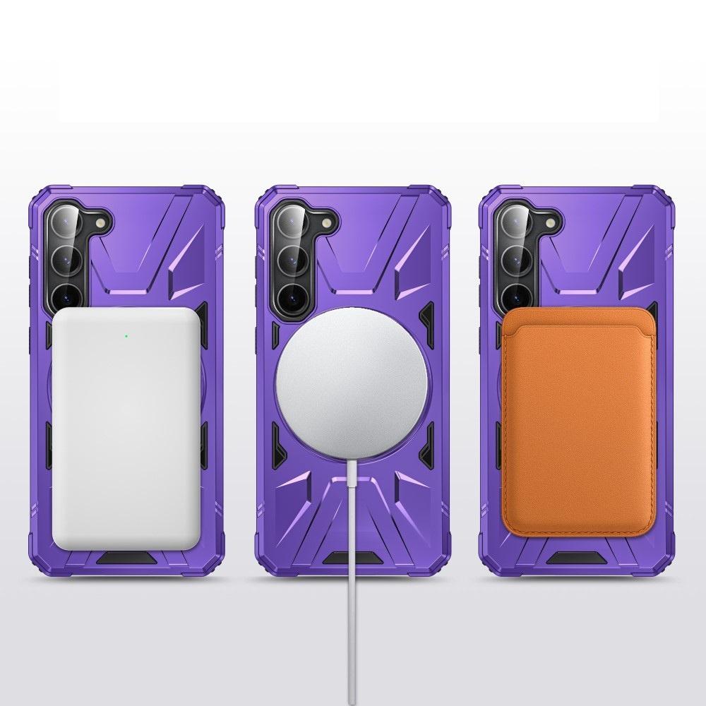 Case for Samsung Galaxy S24, Armored with a Stand and a Plate for the Holder, Purple