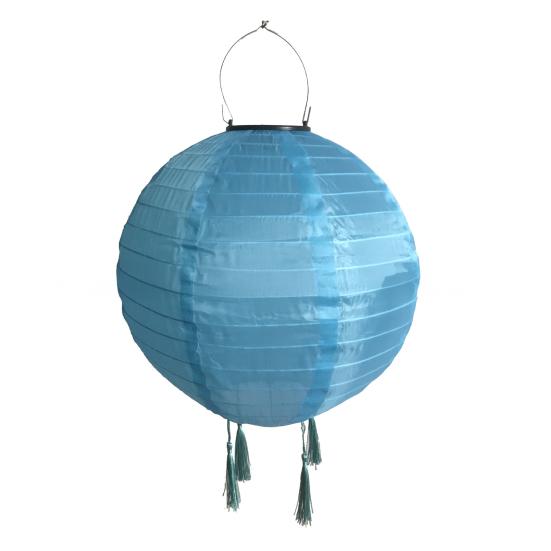 

Подвесной солнечный фонарь, круглый уличный фонарь в китайском стиле с 4 кисточками, светодиодный солнечный светильник для украшения сада, патио, свадебной вечеринки S синий