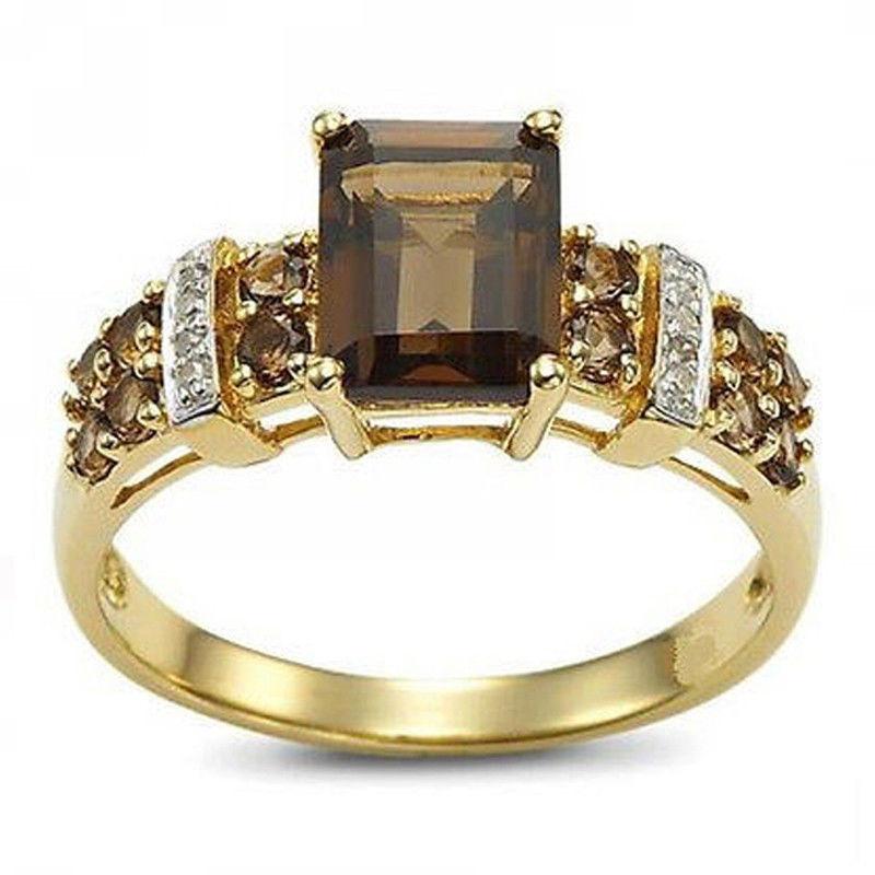 Jianjie Cross-Border Jewelry: Multicolor Inlaid Square Zircon Ring