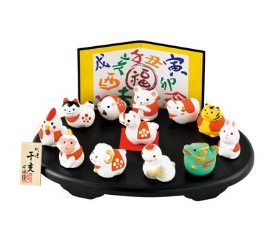 Shōhō 2026 (Reiwa 8) Zodiac Figurine: Horse (Year of the Horse) Lucky Charm Twelve Zodiac Animal Ornament (with Lucky Charm Sticker)