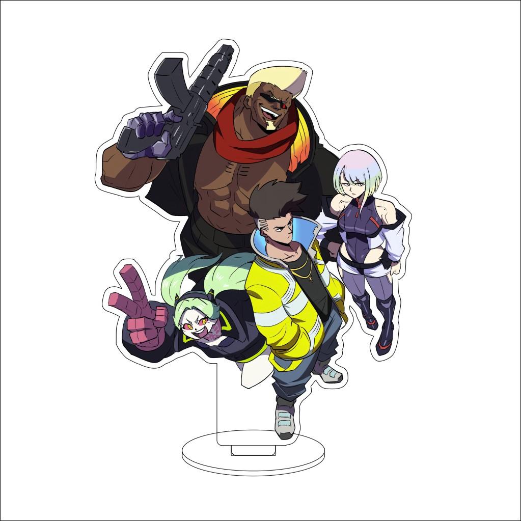 16CM Anime Cyberpunk Cosplay Acryl-Ständer Ornamente David Martinez Rebecca Figur Ständer Halloween Geschenke