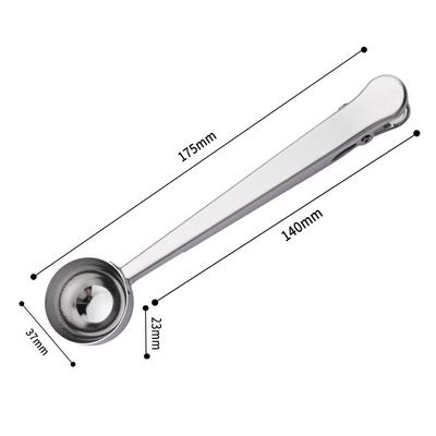 1PC langlebig 304 Edelstahl Löffel mit Tasche Clip Boden Tee Kaffee Scoop tragbare Tasche Dichtung Clip Pulver Geschirr Besteck Set
