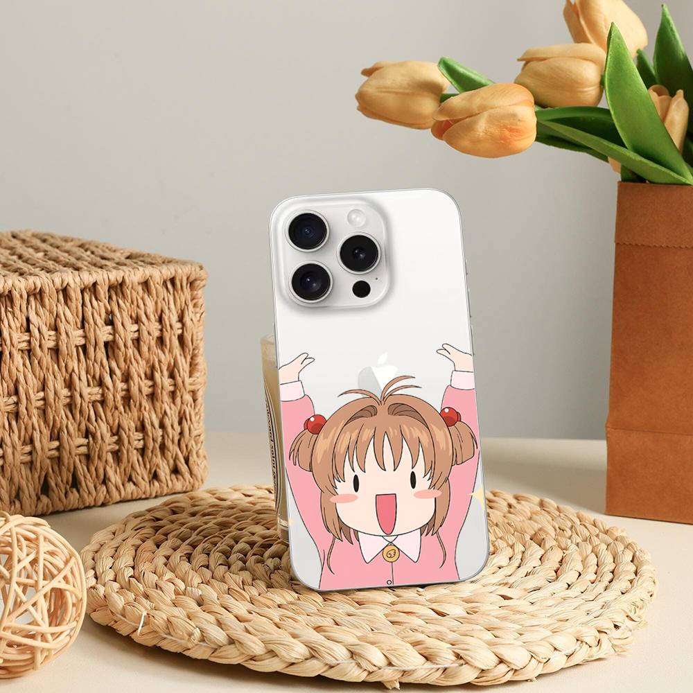 Cute C-Cardcaptor Sakura-S Phone Case For IPhone 17 16 15 12 11 Pro Max 14 Plus 13 Mini Clear Cover Soft Funda
