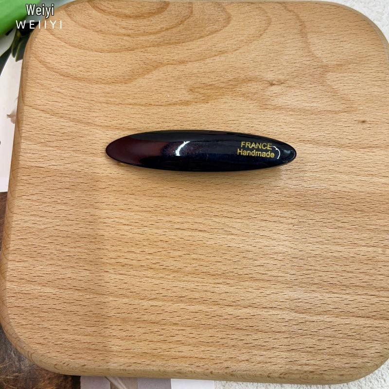 French Retro Oval Acetate Hair Clip - Water Drop Shape Bangs Accessory