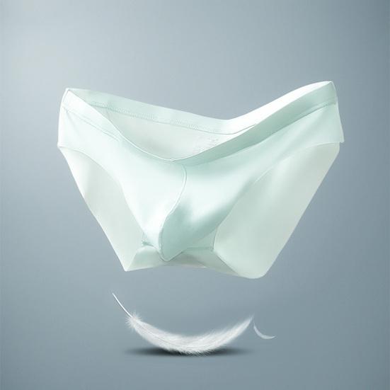Pánské slipy se středně vysokým pasem, vysokou elasticitou, U-konvexní, měkké spodní prádlo, jednobarevné, ledové hedvábí
