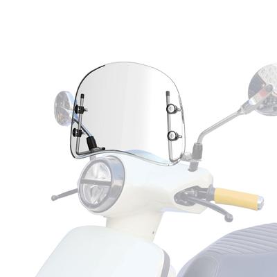 WAITREE Motorcycle Short Scooter Easy Includes Mounting Universal Fit Windshield, Screen, Windscreen, Installation, Brackets, Adjustable, Clear,