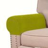 2 Pack Classic Stretch Velvet Armrest Covers for Sofa, Fitted Elastic Band Slipcover Grip, Washable Polyester Spandex Furniture Protector