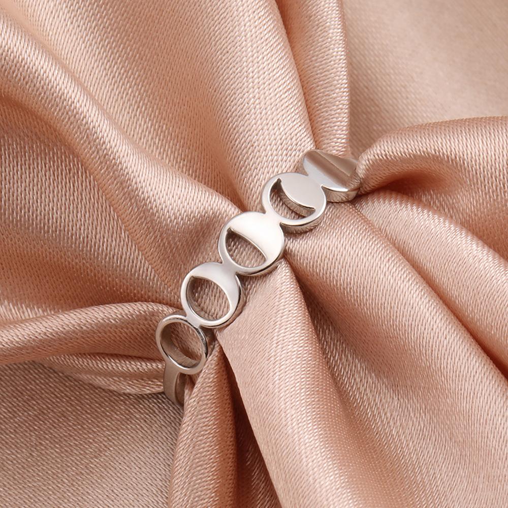 Dawapara Crescent Moon Fashion Women Ring Lunar Moon Phase Witch Stainless Steel Lucky Amulet Minimalist Jewelry