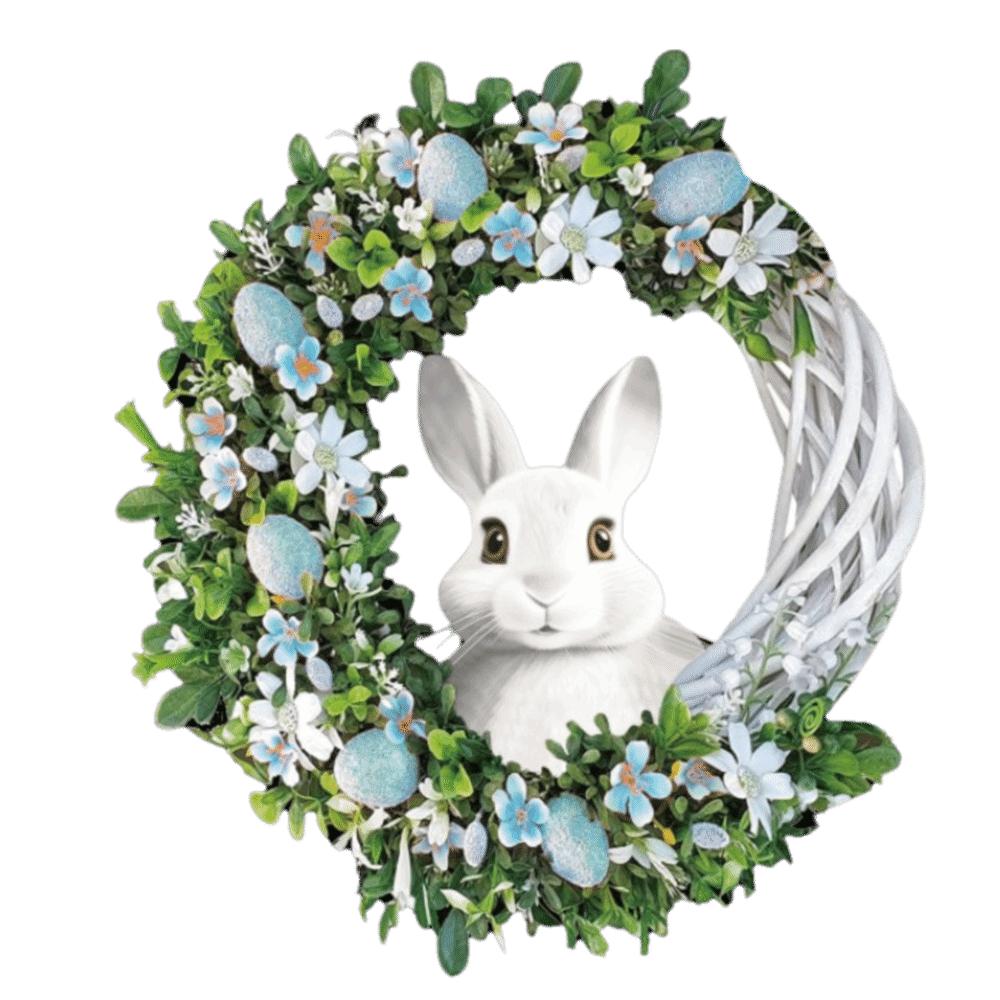 Akryl Dekor Vår Väggbonad Skumägg Påskgirlang Påskhare Krans Dörrhängare