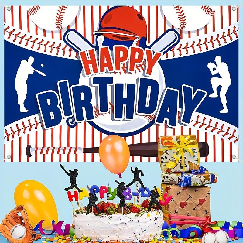Sfondo Happy Birthday Baseball in Poliestere - Decorazione per Festa a Tema Sportivo per Casa o Stanza - Perfetto per Celebrazioni di Compleanno