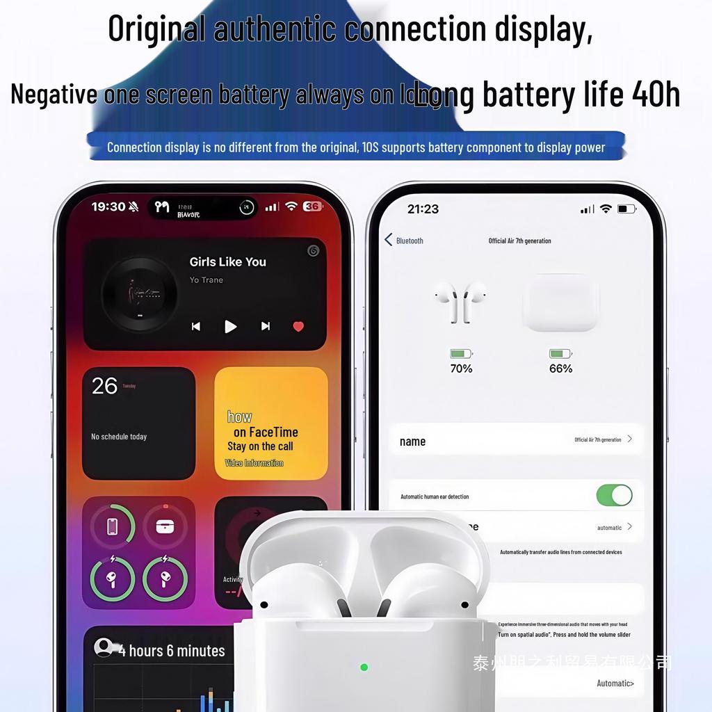 2025 Huaqiangbei 7th Gen Wireless Bluetooth Headphones: Noise-Cancelling, Original High-Quality Sound, Semi-In-Ear.
