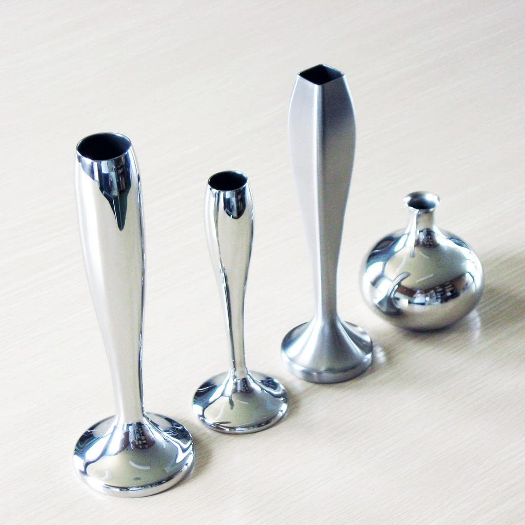 Nagao Tsubame Sanjo Single Flower Vase Round 21cm Stainless Steel Made In Japan 18-8