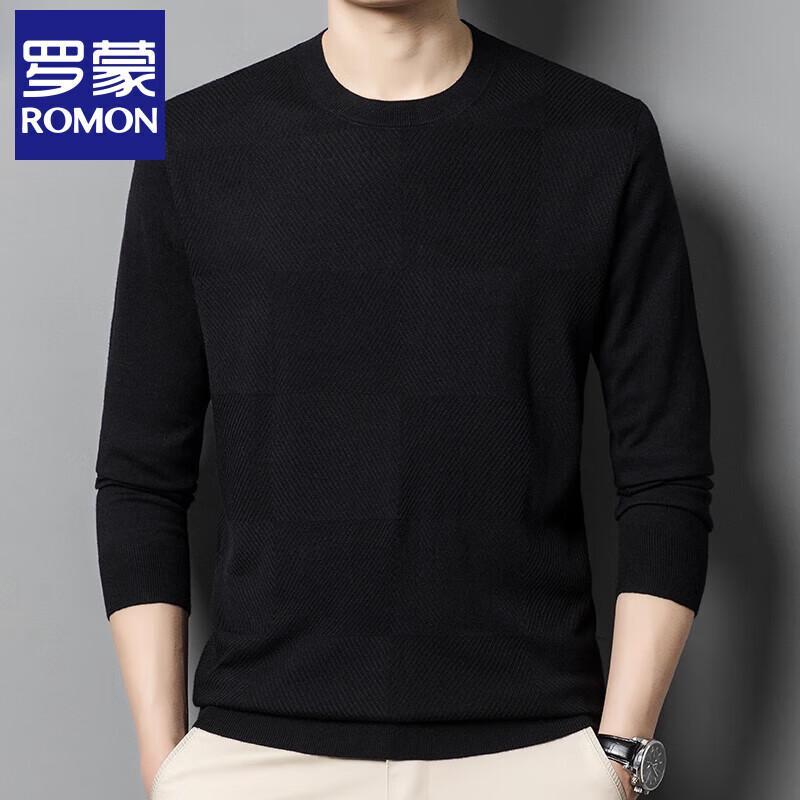 

Romon Men s Thin Round Neck Wool & Silk Blend Sweater L