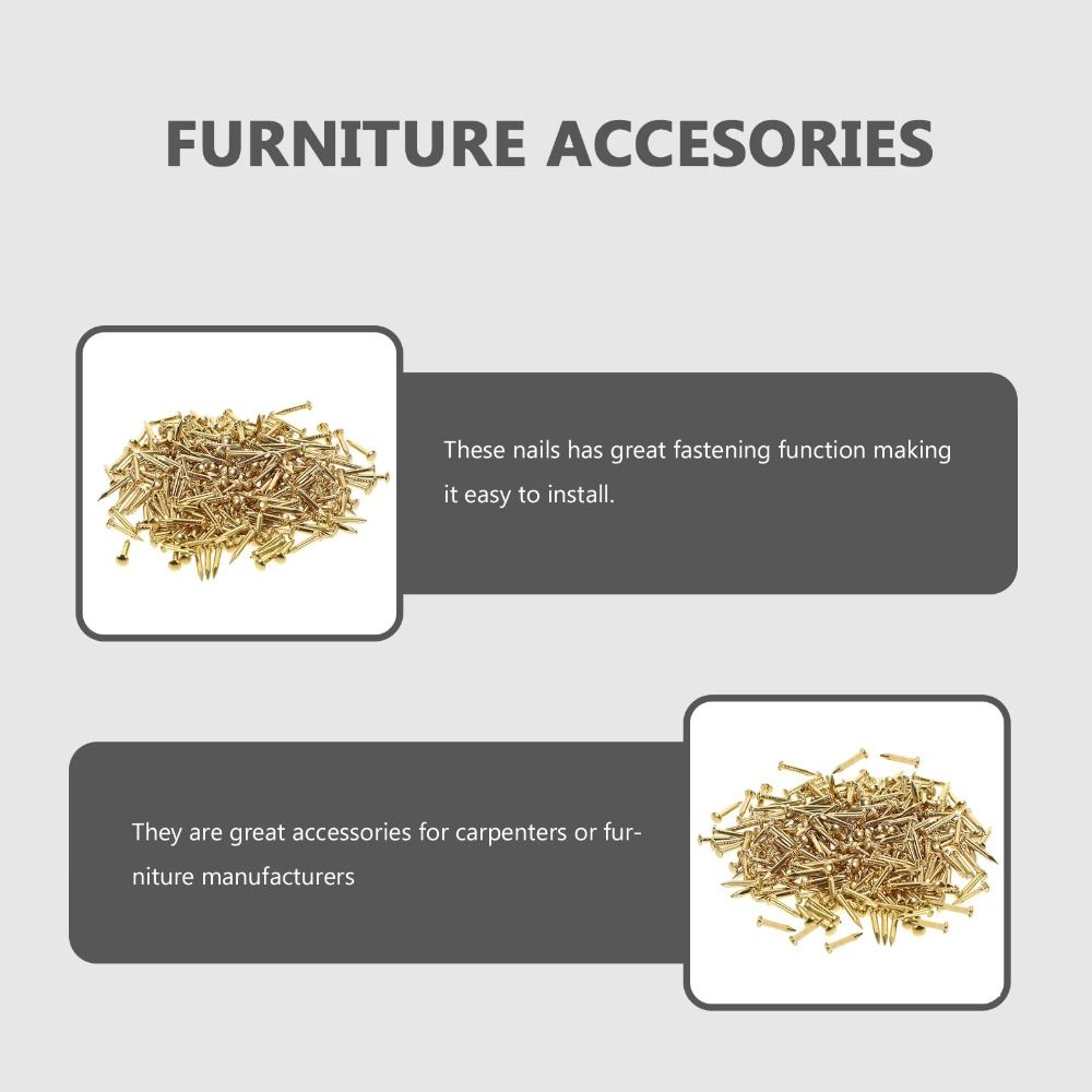 100 pcs Round Head Round Head Pins Rust-proof Brass Nail Track Mini Brass Nails Models Crafts