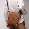 Men'S Casual Shoulder Bag Crazy Horse Cowhide Messenger Bag Genuine Leather Handmade Bag Simple Ipad Bag
