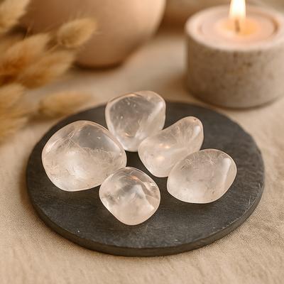 Rock Crystal Tumbled Stones Set 24 Pieces