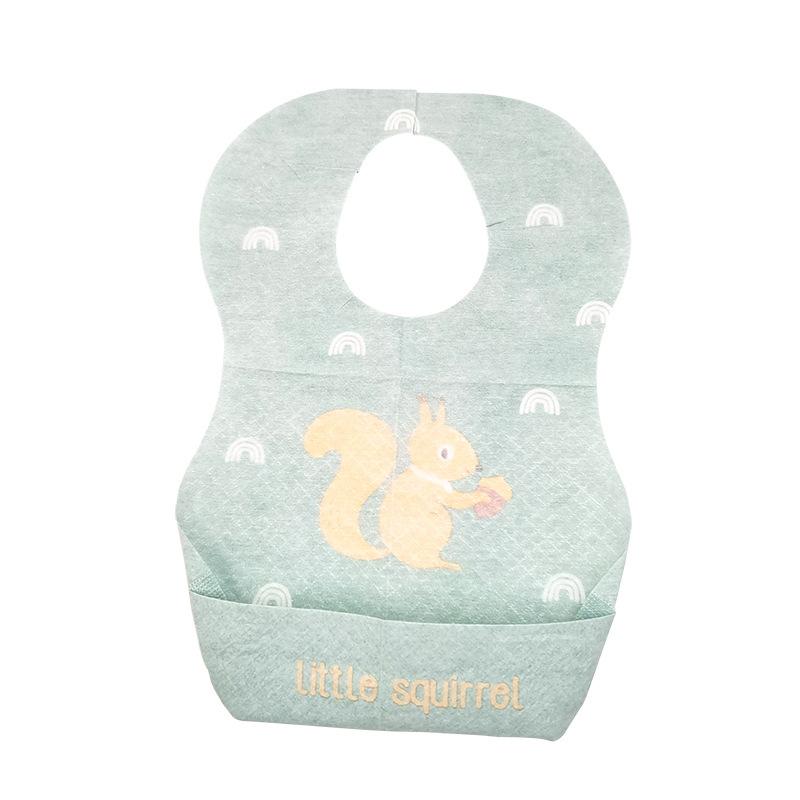 Printed Children's Disposable Rice Pocket Saliva Pocket Bib Saliva Towel Go Out Portable Washable Non-woven Bib