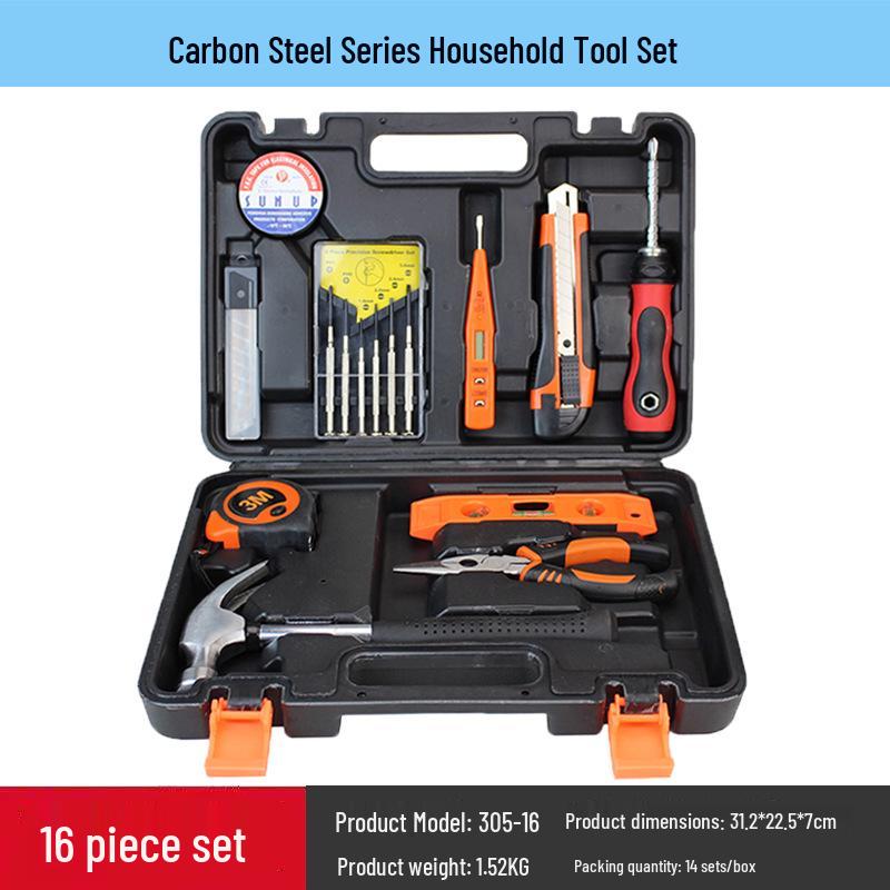 Carbon Steel Hand Tool Kit for Home, Vehicle, and Auto Repair