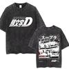 T-shirt Vintage Lavé avec Graphique d'Anime Initial D Drift AE86, T-shirts de Takumi Fujiwara pour Homme et Femme, Cam 172
