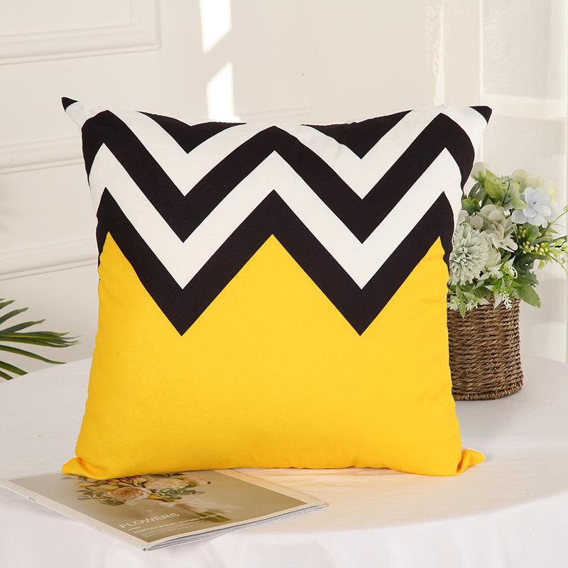 Nordic Style Simple Abstract Pattern Cushion Pillow Cover Linen Printed Cushion Ins Style Design