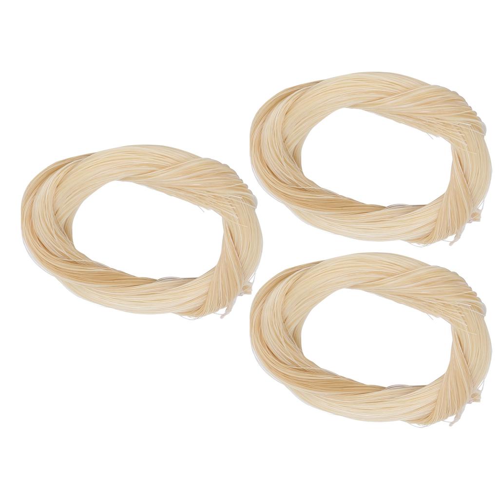 3Pcs Horse Hair for Violin Natural White Replacement Musical Accessories for Viola/Cello