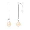 Dangling Earrings - Pearls & Colors - Genuine Cultured Pearls - 8-9 Mm - 375/1000 White Gold - Woman