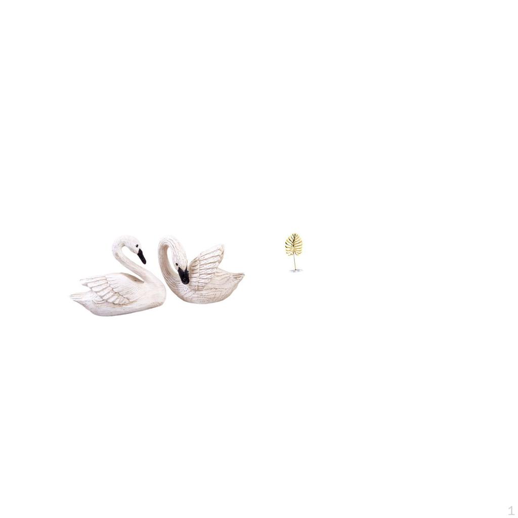 Resin Swan Sculptures And Metal Figurines for Home Office Bedroom Living Room Christmas Bookshelf