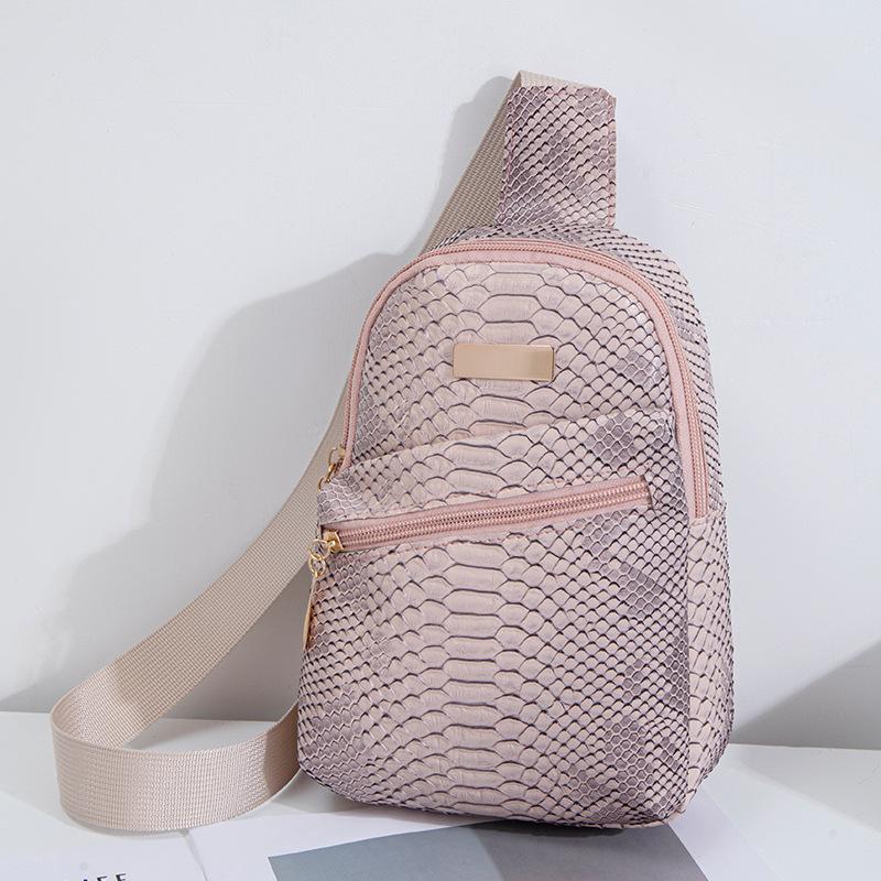 Crocodile Pattern Chest Bag New Korean Fashion Shoulder Bag Large Capacity Mobile Phone Bag Women's Crossbody Small Shoulder Bag