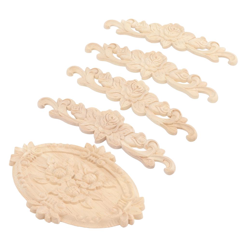 Holzapplikationen Europäischer Stil Exquisites Aussehen Dekorative Geschnitzte Holzecke Onlay für Schrank