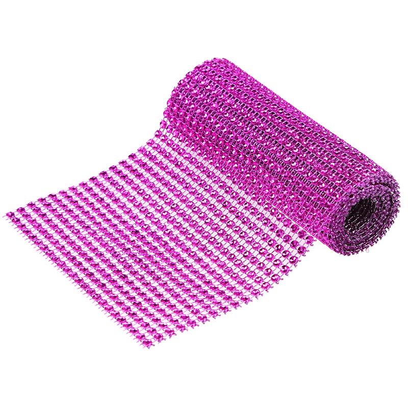 1 Rolle 24 Reihen Bling Strass Diamant Netzband Wickel Acryl Bling Diamant Wickelband für Hochzeitskuchen Vasen Dekorationen
