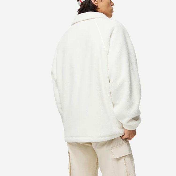 Li Ning Sports Lifestyle Series Letter Logo Printed Fleece Warm Sweatshirt Unisex Sweatshirt Off-White AWDTB53-1