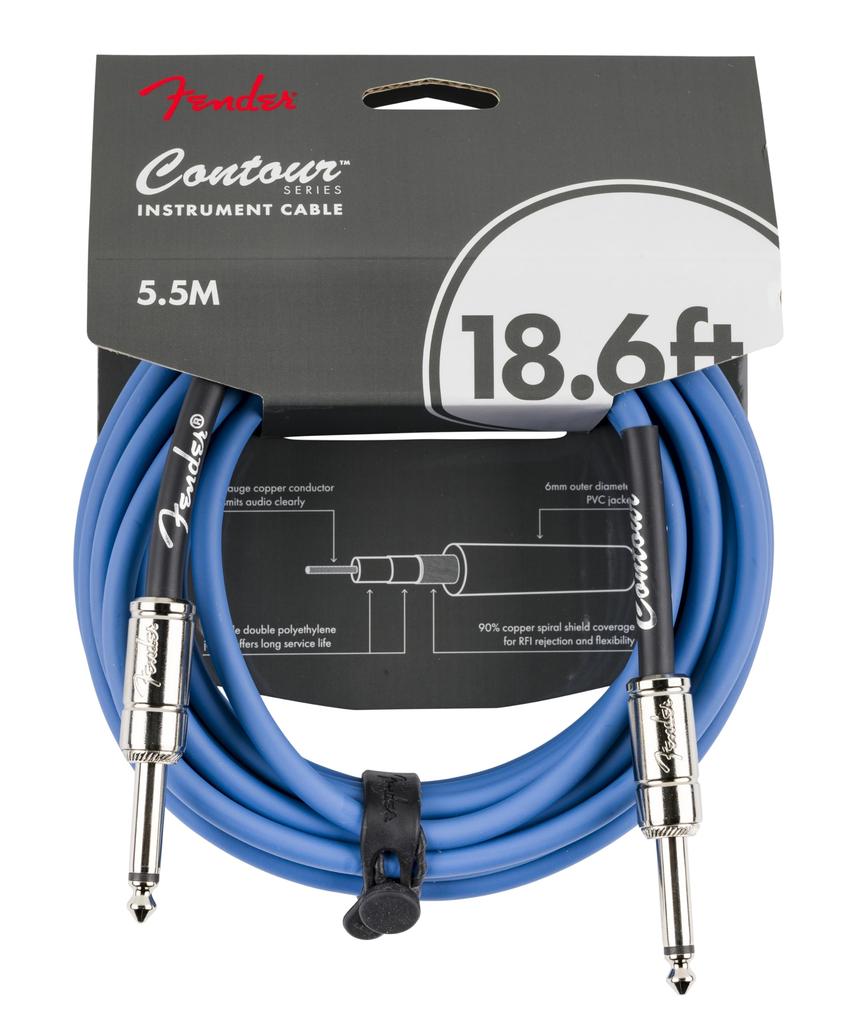 Fender Contour 18.6ft (approx. 6m) Lake Placid Blue Guitar Cable