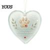 Pet Loss Consolation Gift Acrylic Heart Shape Ornament with Animal Pattern & Emotional Message, Decorative Pendant Hanging Rope for Car Rear