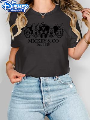 Womens Short Sleeved Printed Round Neck Tshirt Spring Summer Autumn Happy Donald Duck Casual Top