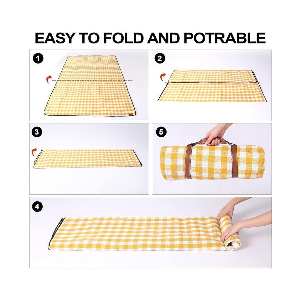 Picnic Blankets, Large Picnic Blanket Waterproof Backing, Foldable Picnic Mat for Travel Camping Hik