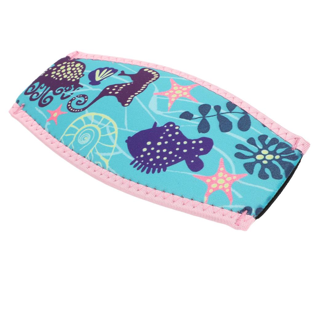 Diving Goggles Hair Protector Pink Border Green Background Neoprene Rubber 2 Layers Waterproof Dive Goggles Straps for