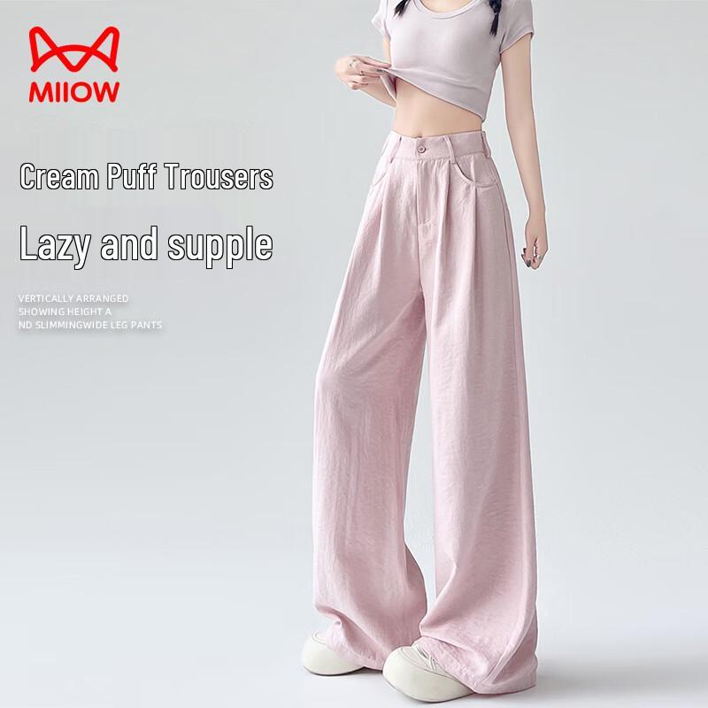 

Women s Autumn 2025 High-Waist Loose Fit Wide-Leg Dress Pants M